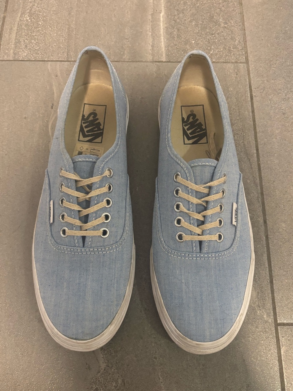 Women’s Vans Light Blue denim Canvas Low-Top Sneakers the authentic model
